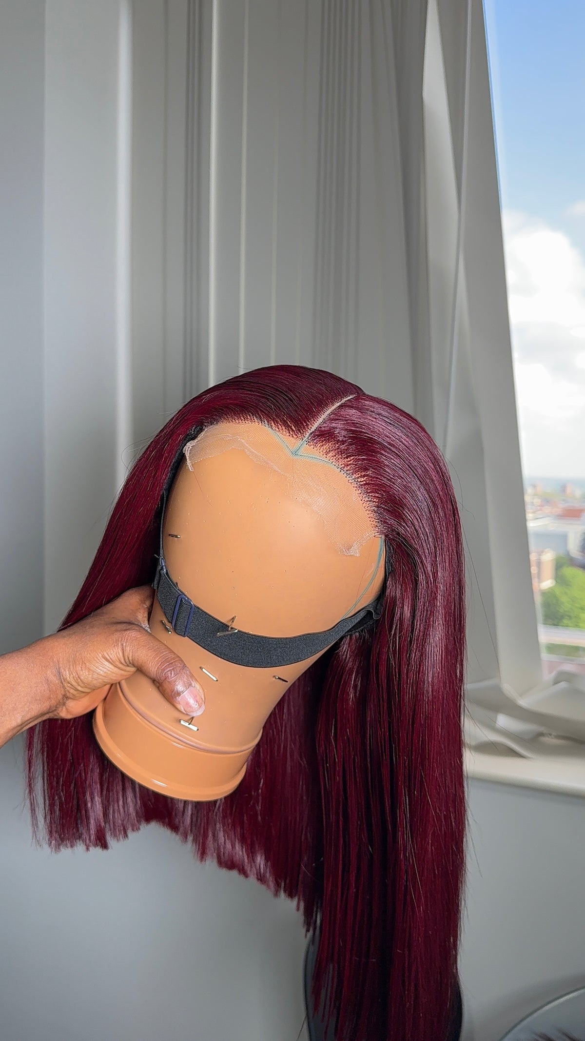 Burgundy bone straight